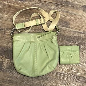 Coach Light Green Crossbody Bag and Wallet